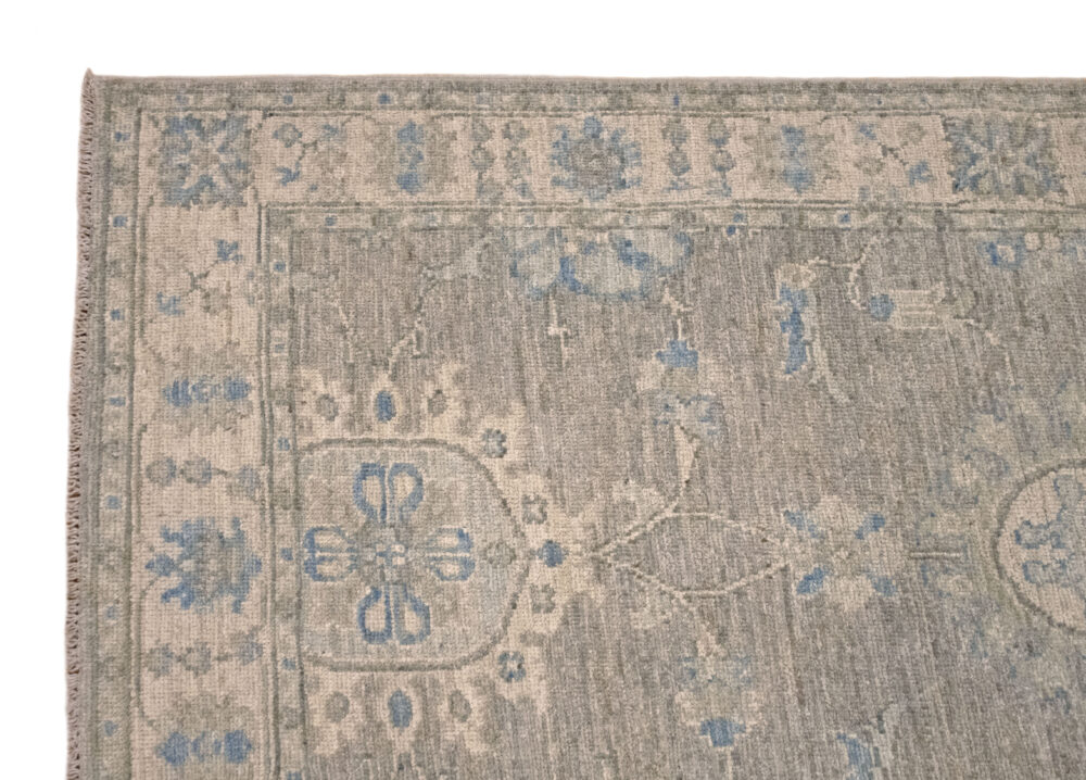 3 x 10 Wool Oushak Runner Rug Border Details - pineville rug gallery - charlotte nc