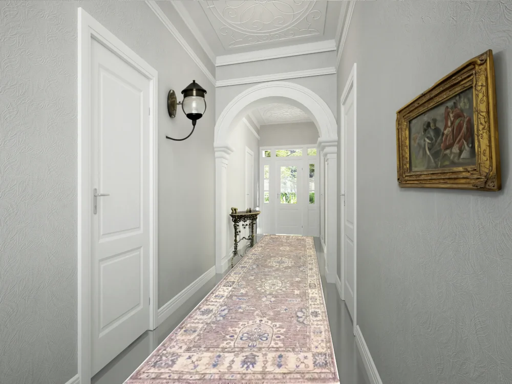 3 x 10 Wool Oushak Runner Rug in Corridor - pineville rug gallery - charlotte nc