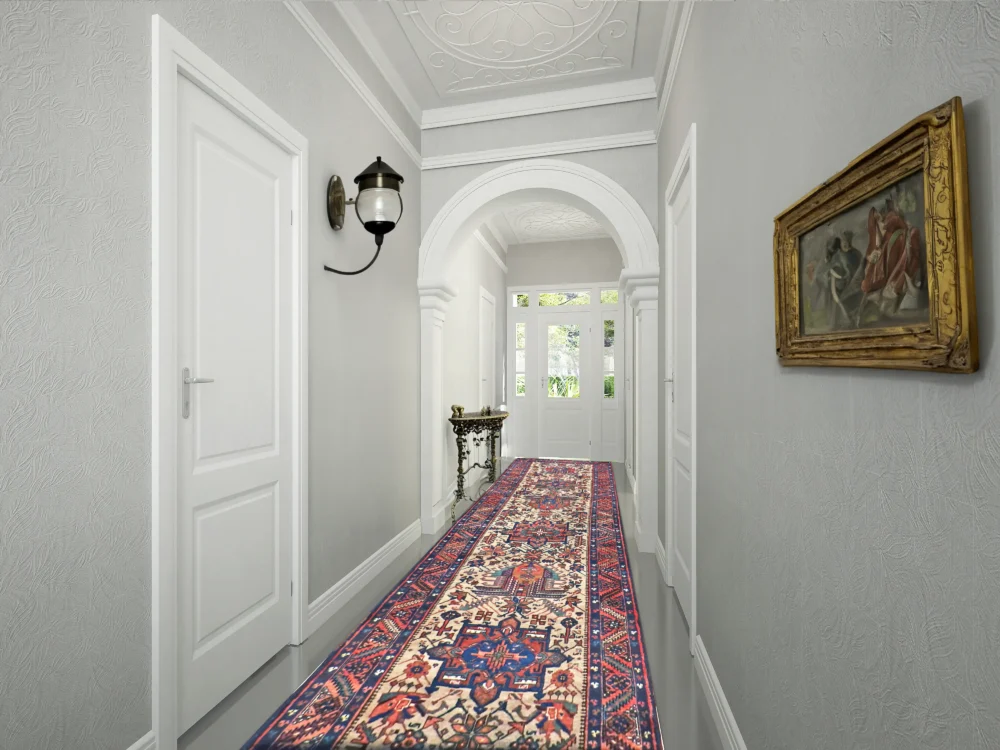 3 x 15 Antique Persian Heriz Wool Rug - Image 2