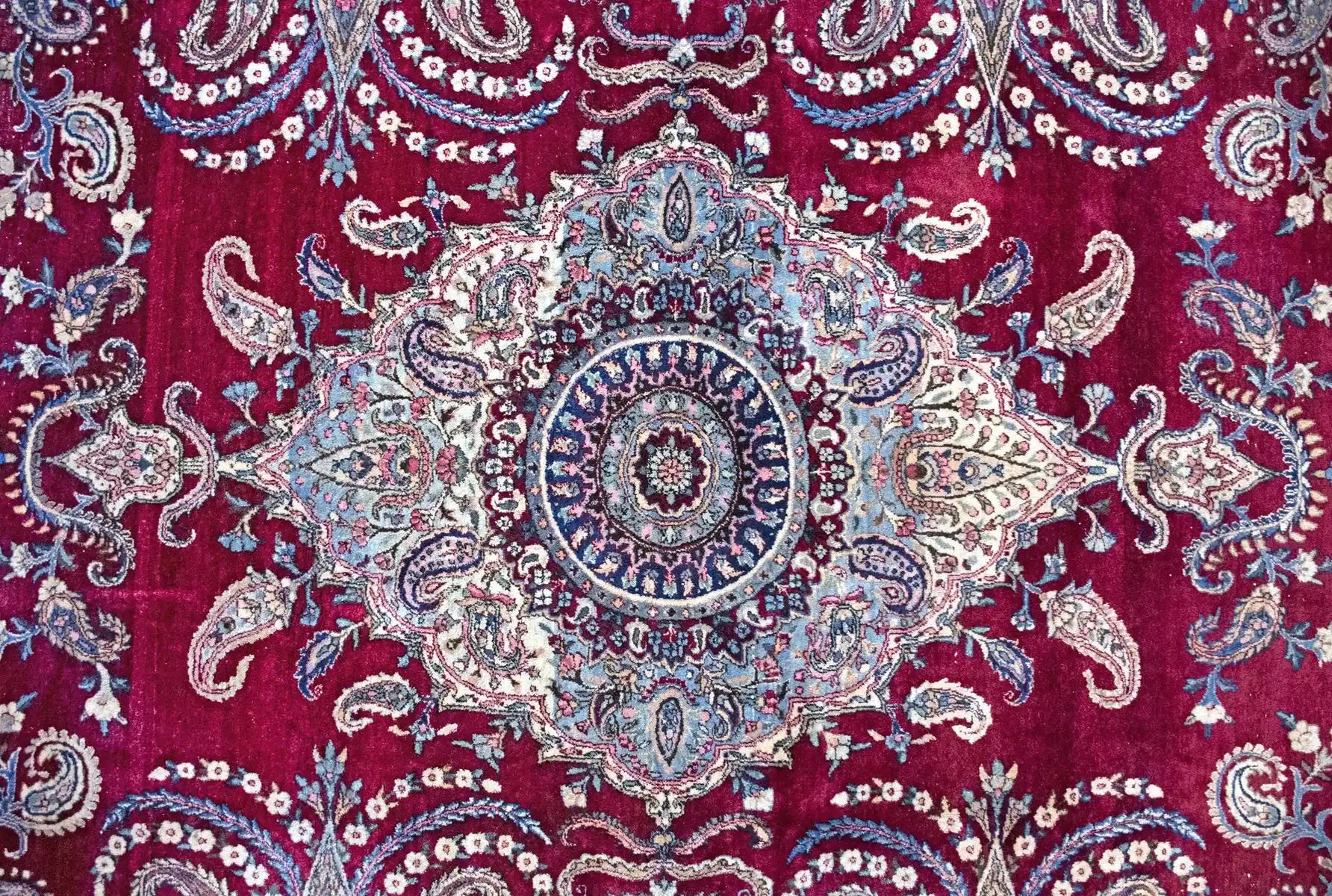 9 x 12 Antique Kerman Persian Wool Rug - Image 4