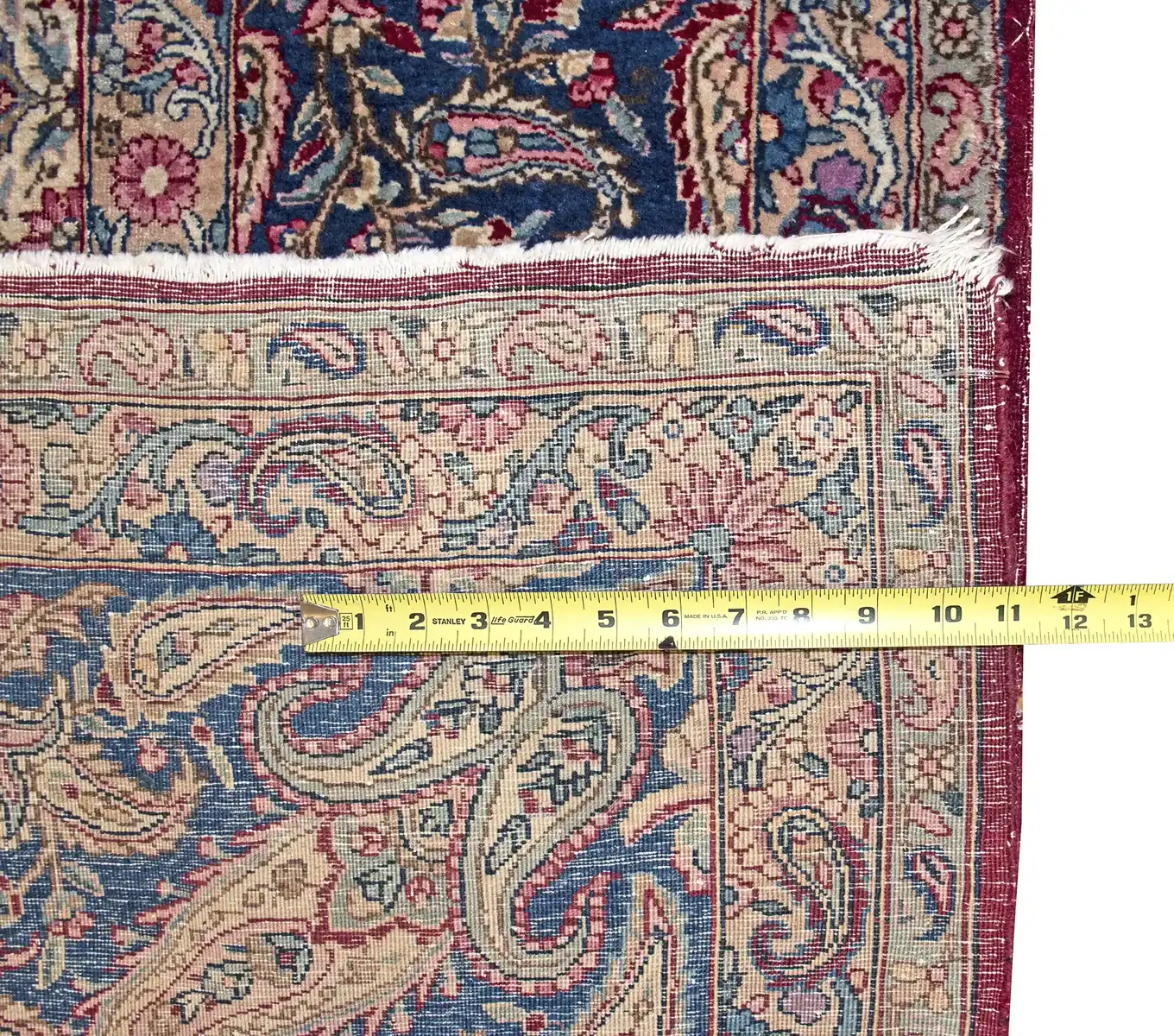 9 x 12 Antique Kerman Persian Wool Rug - Image 3