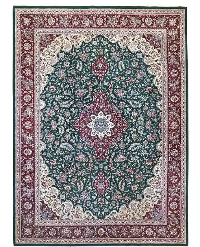 9 x 12 New Kashan Persian Wool Silk Rug - pineville rug gallery - charlotte nc