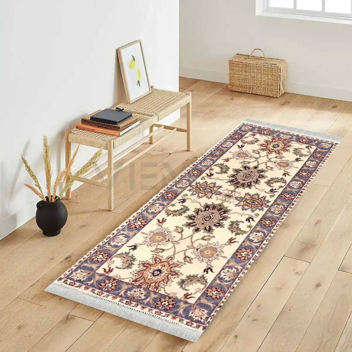 3 x 6 Agra India Wool Area Rug - Image 2
