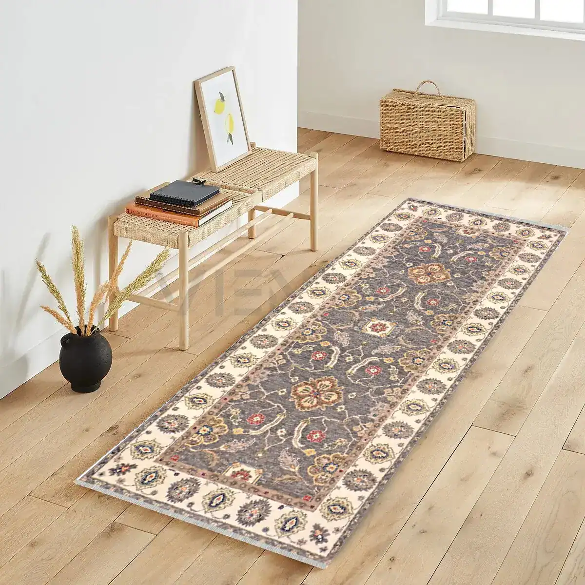 3 x 6 India Agra Wool Area Rug - Image 2