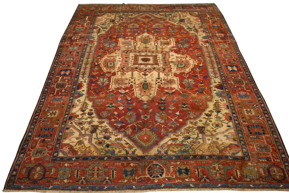 10 X 12 Antique Heriz Serapi Rug - Image 3