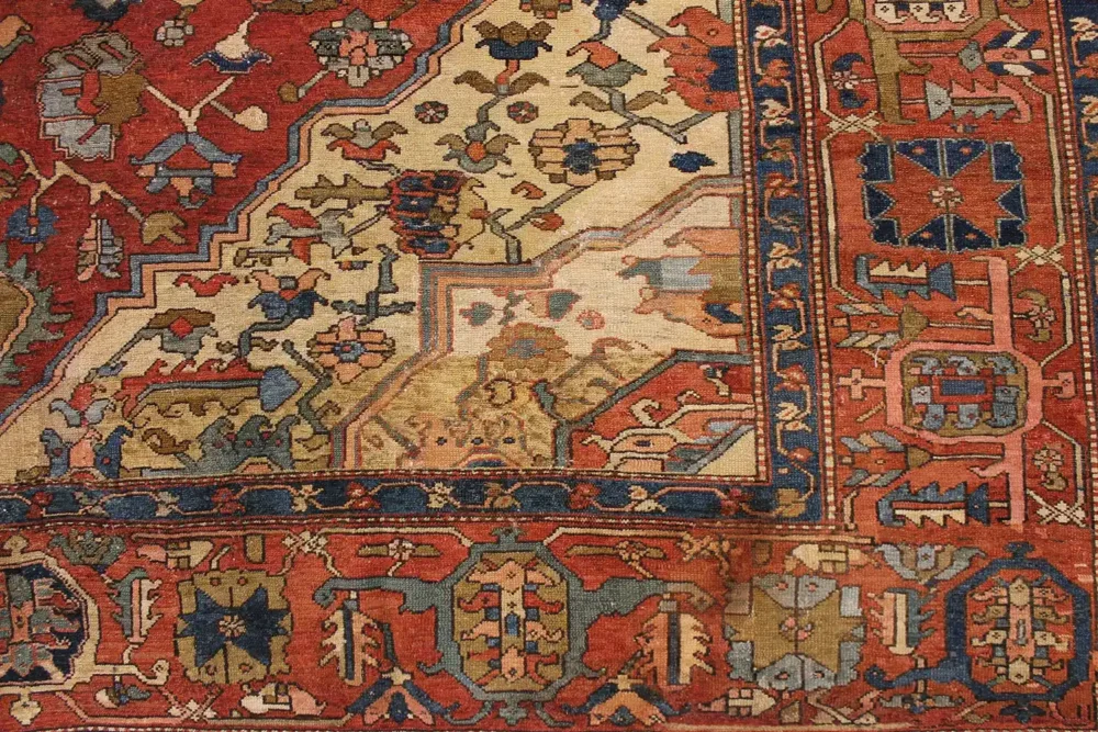 10 X 12 Antique Heriz Serapi Rug - Image 10