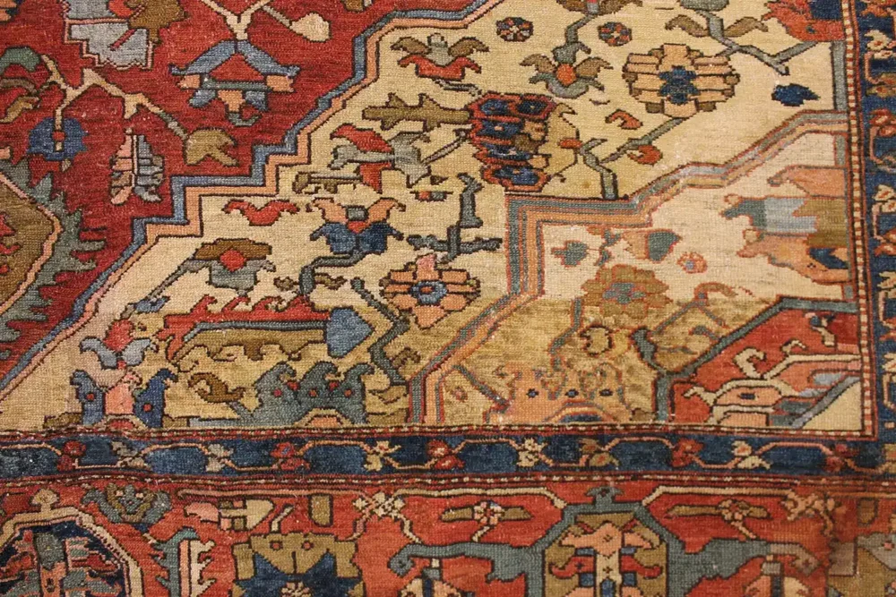 10 X 12 Antique Heriz Serapi Rug - Image 8