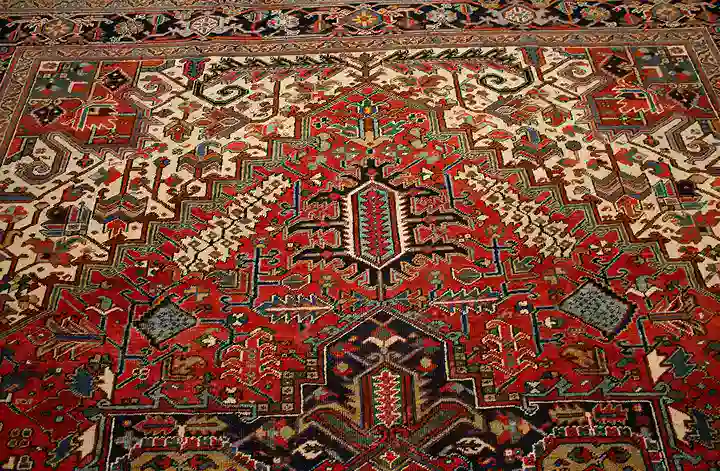 10 X 13 Antique Heriz Wool Rug - Image 5