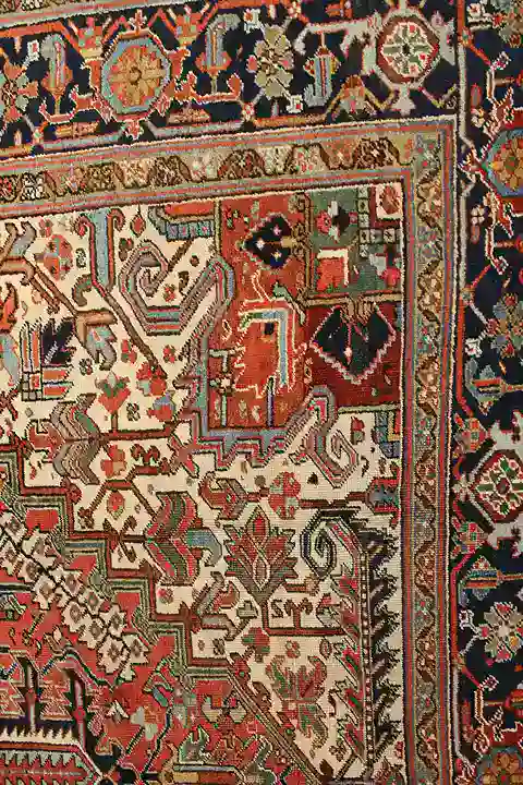 10 X 13 Antique Heriz Wool Rug - Image 4