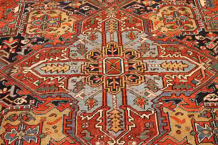 10 X 13 Antique Heriz Wool Rug - Image 3