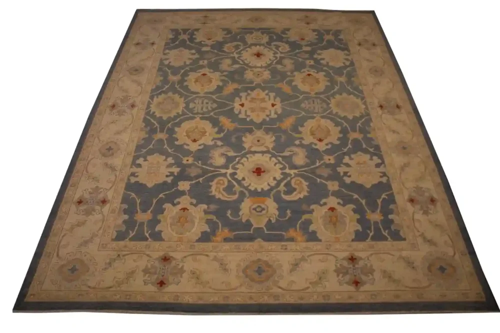 9 X 12 Floral Oushak Wool Rug - Image 3