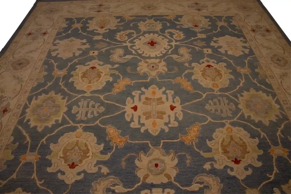 9 X 12 Floral Oushak Wool Rug - Image 4