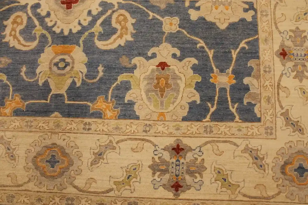 9 X 12 Floral Oushak Wool Rug - Image 6