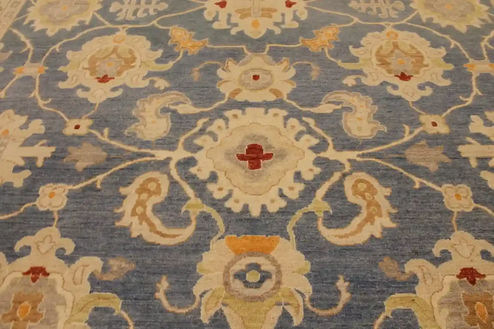 9 X 12 Floral Oushak Wool Rug - Image 8