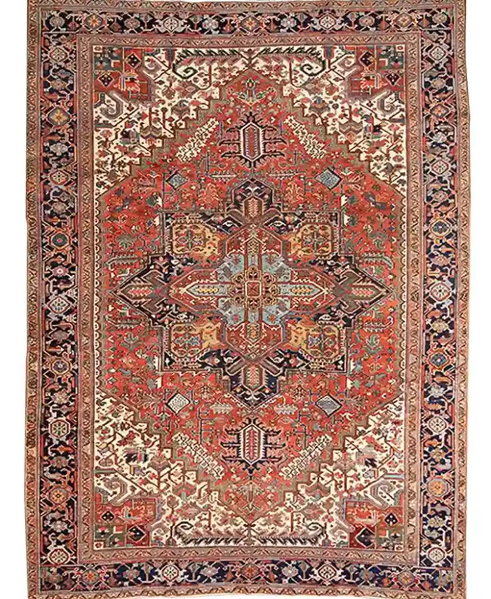 10 X 13 Antique Heriz Wool Rug