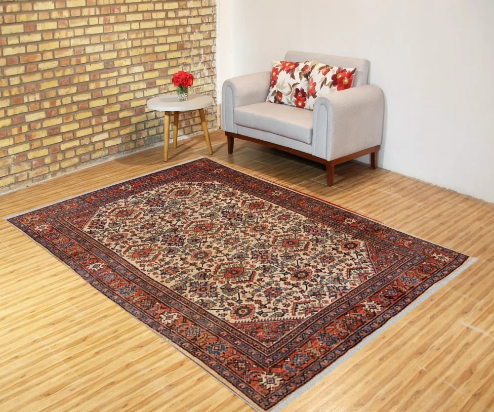 7 x 10 All-Over Design Antique Mahal Rug - Image 2