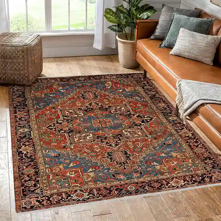 7 x 10 Classic Antique Heriz Rug - Image 2