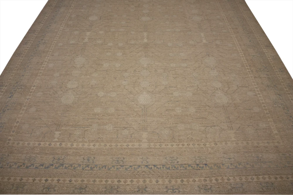 9 X 12 Muted Afghan Oushak Wool Rug - Image 4