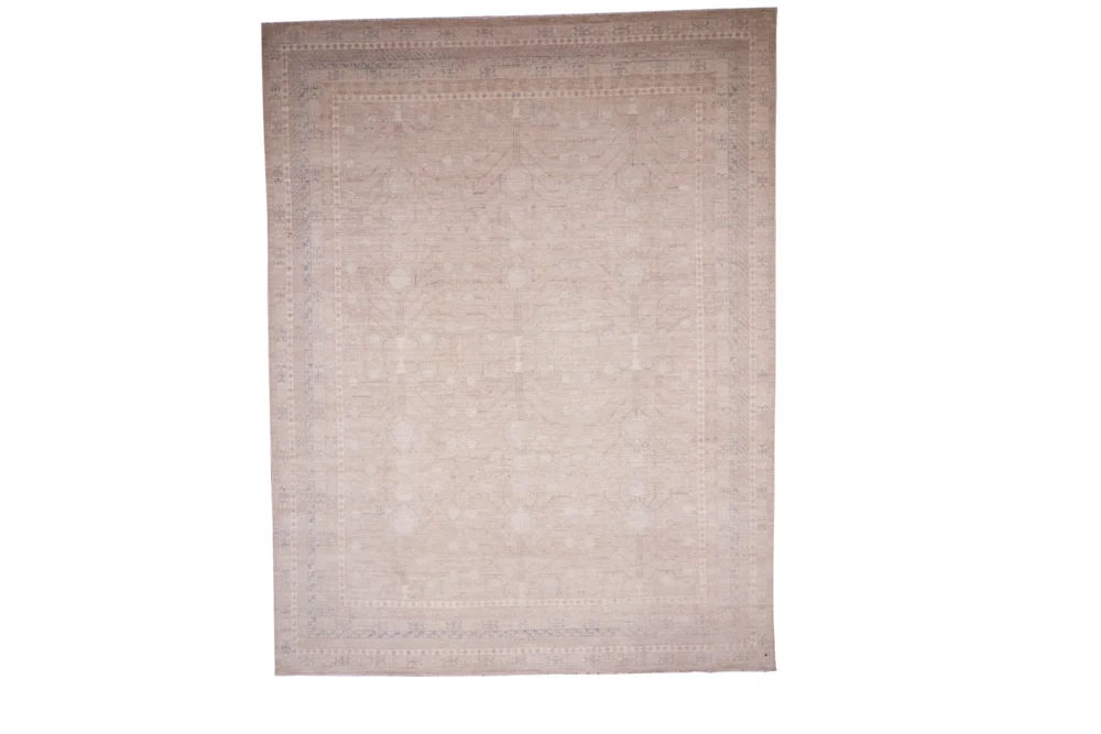 9 X 12 Muted Afghan Oushak Wool Rug