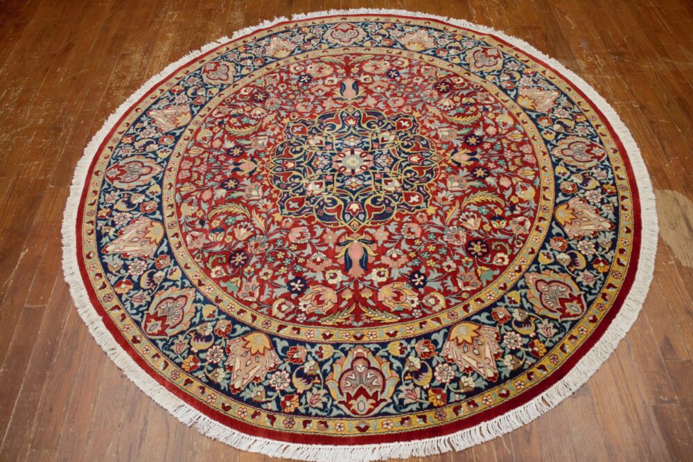 7 x 7 Round Traditional Luxury Kashan - Image 2