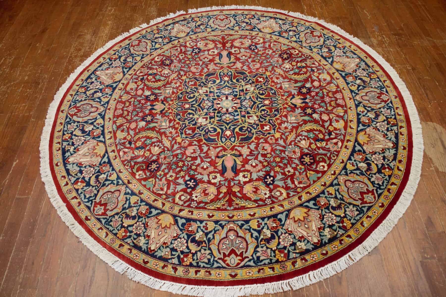 7 x 7 Round Traditional Luxury Kashan - Image 2