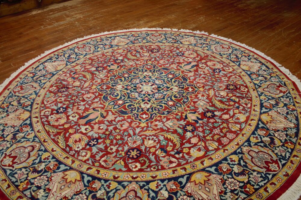 7 x 7 Round Traditional Luxury Kashan - Image 6