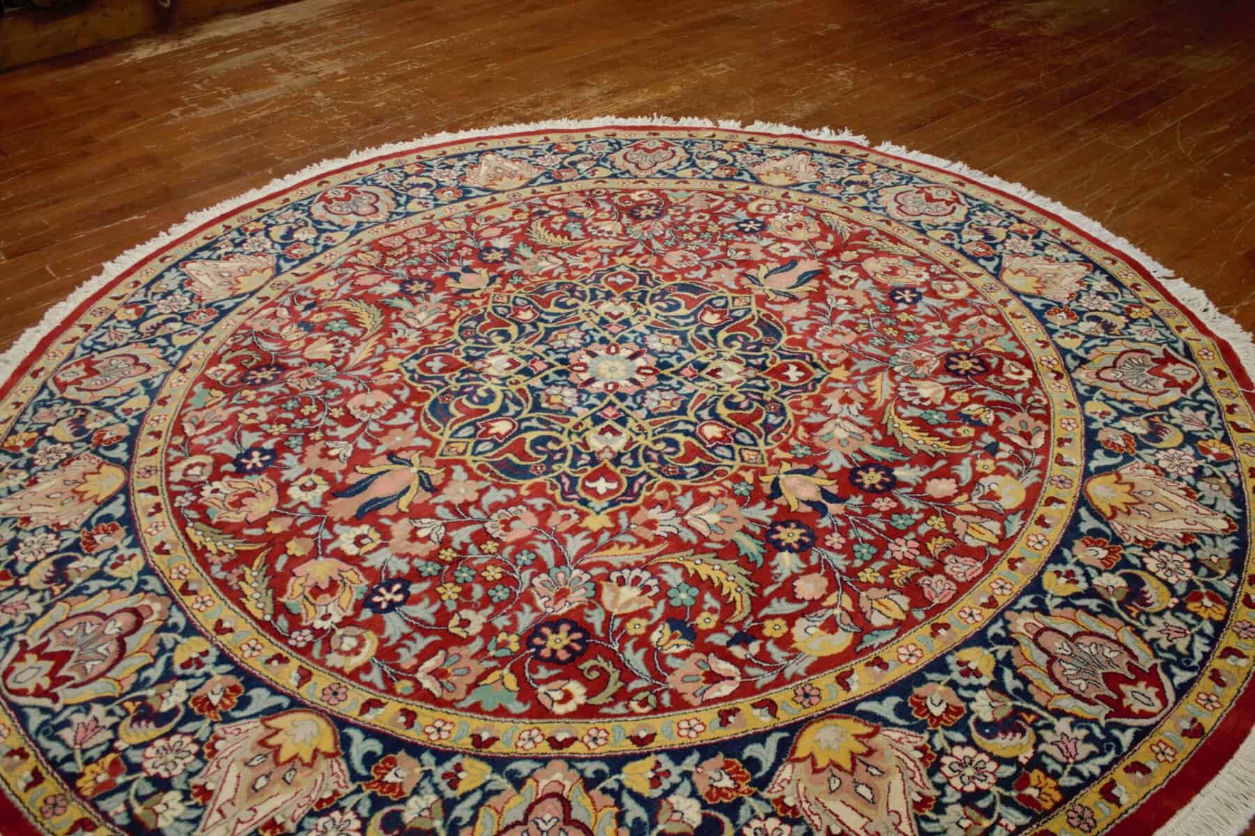 7 x 7 Round Traditional Luxury Kashan - Image 6