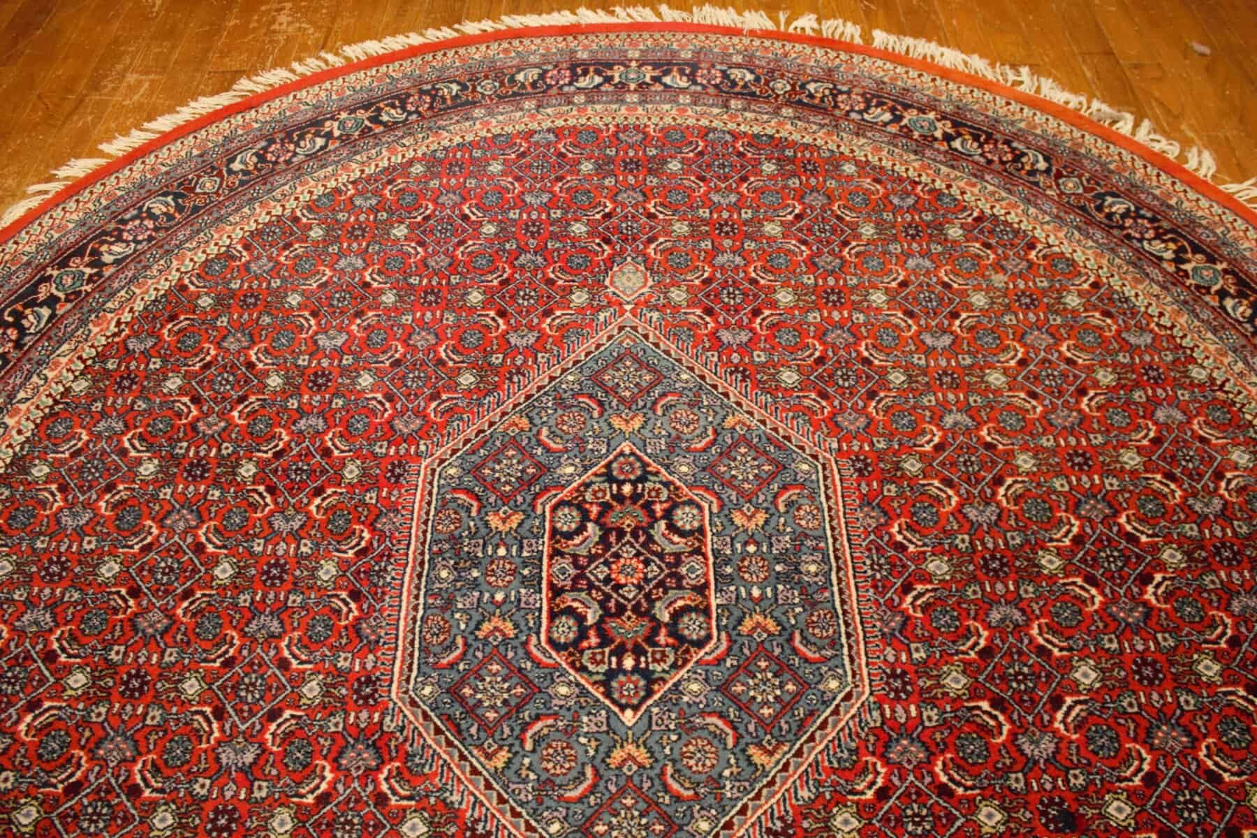 8 x 8 Round Indo-Bijar In Crimson - Image 4