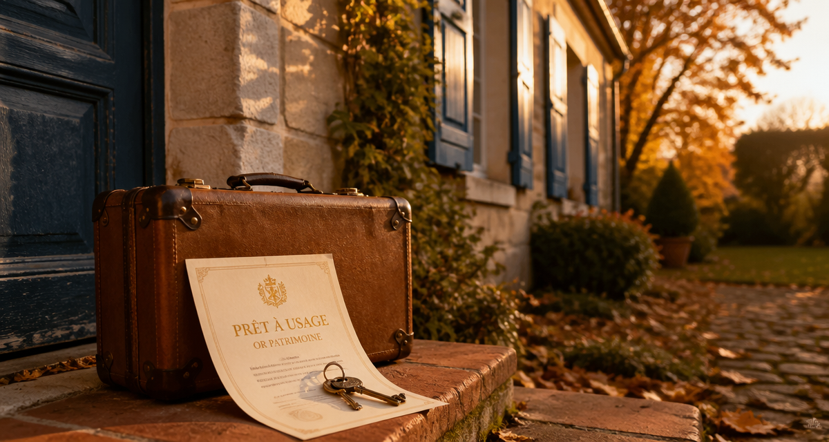 habiter la maison d'un parent en ehpad, façade ancienne et valise
