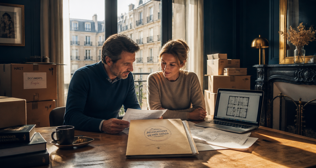 Autre solution que le prêt relais, couple examine alternatives immobilières