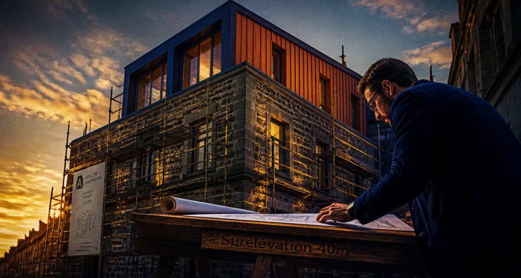prix surélévation maison 40m2 ossature bois