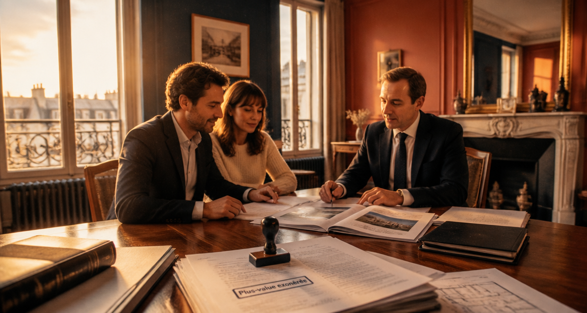 exonération plus value immobilière notaire vente appartement