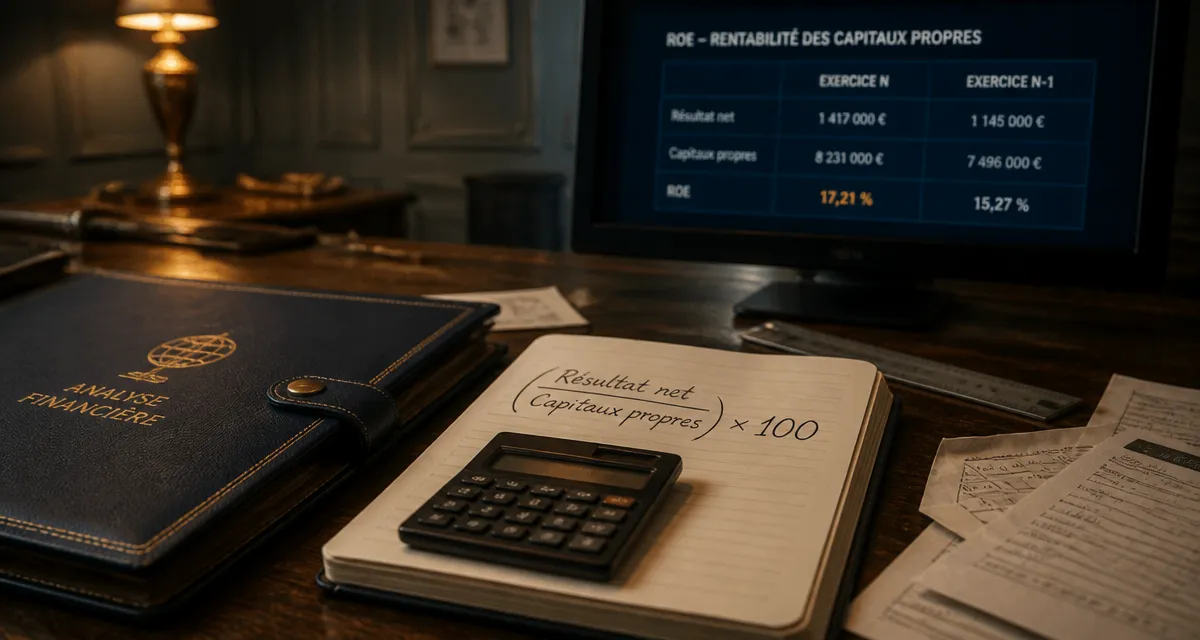 Rentabilité financière formule ROE : rendement des capitaux propres.