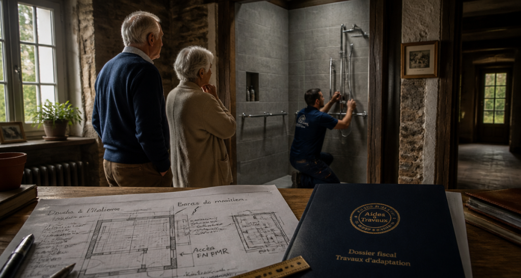 Travaux maison impots installation douche seniors