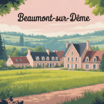illustration beaumont sur deme village sarthois bocage