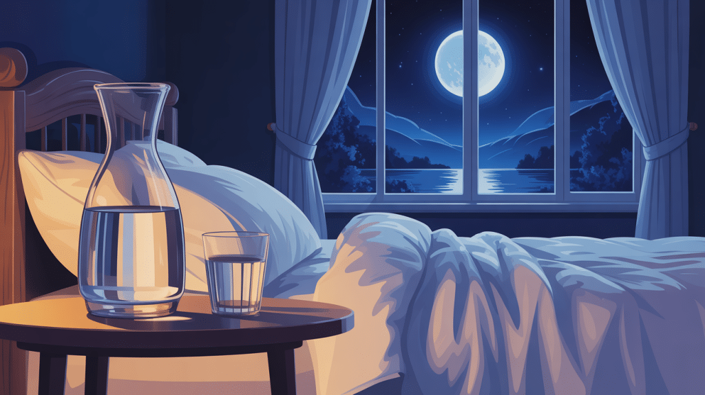 boire de l eau avant de dormir carafe verre lit