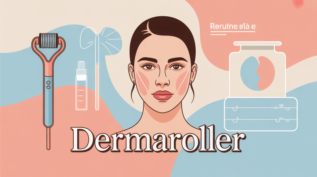 illustration dermaroller avis dermatologue sur visage stylisé