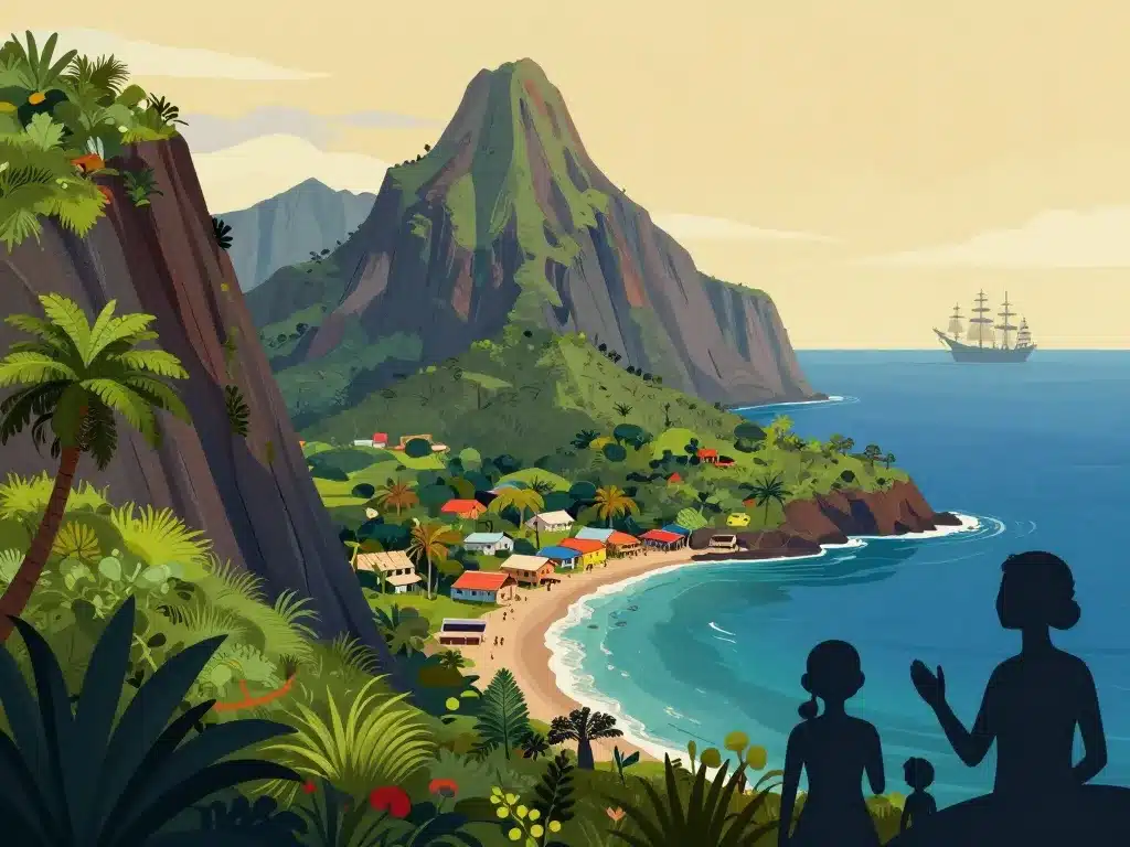 ile robinson crusoé village coloré et nature