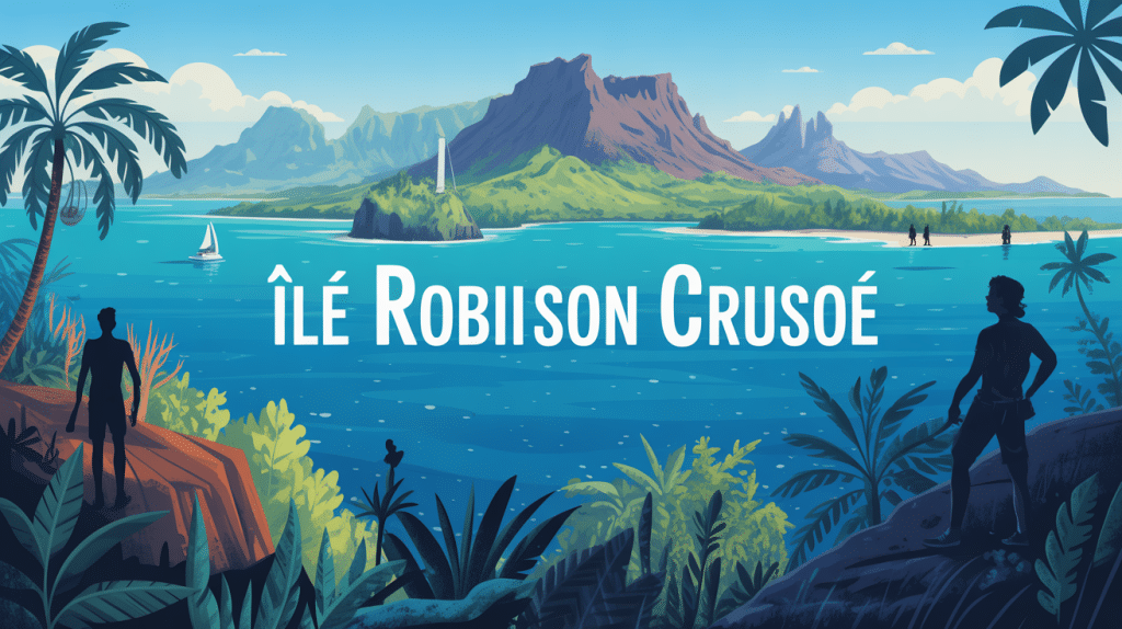 ile robinson crusoé vue panoramique nature volcanique