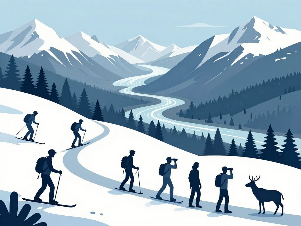 trekking ski observation montagne du chili