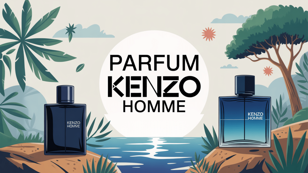 Univers parfum Kenzo homme illustration nature élégance