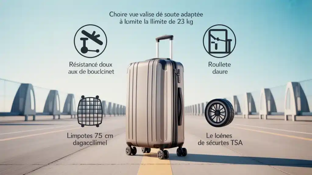 Valise 23 kg : sécurité TSA, robuste et maniable pour la soute