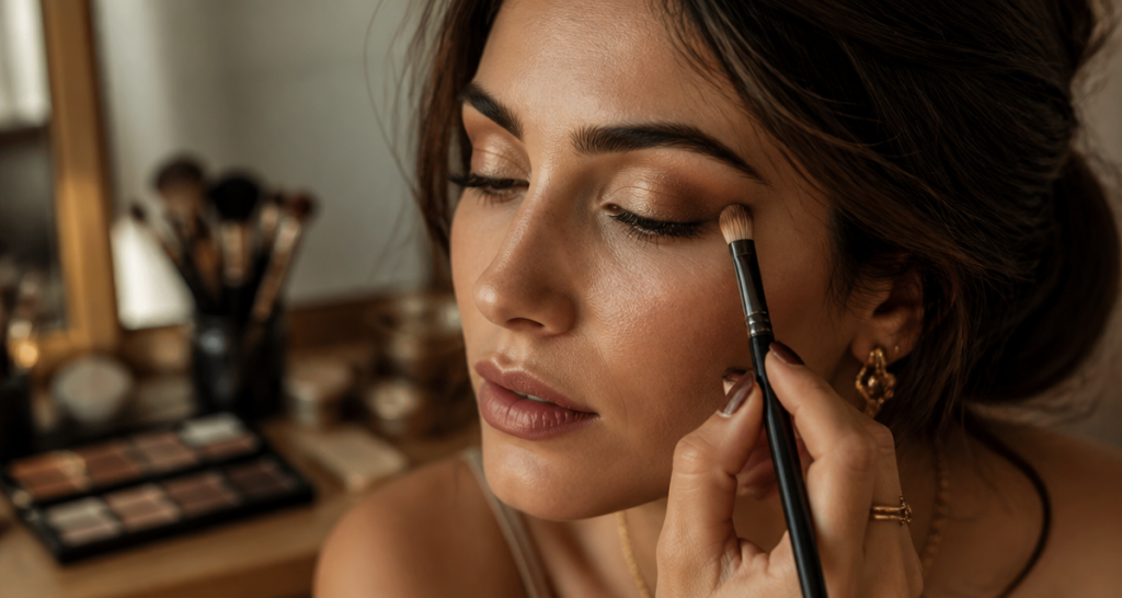 comment mettre du fard à paupières femme élégante