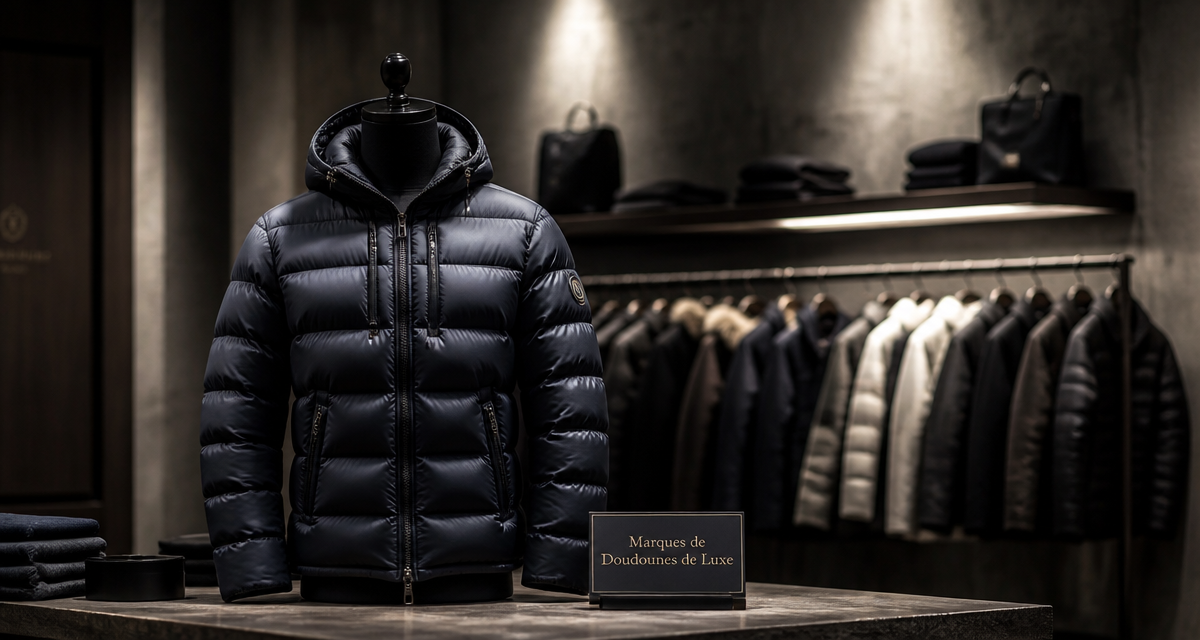 marque de doudoune de luxe sur mannequin