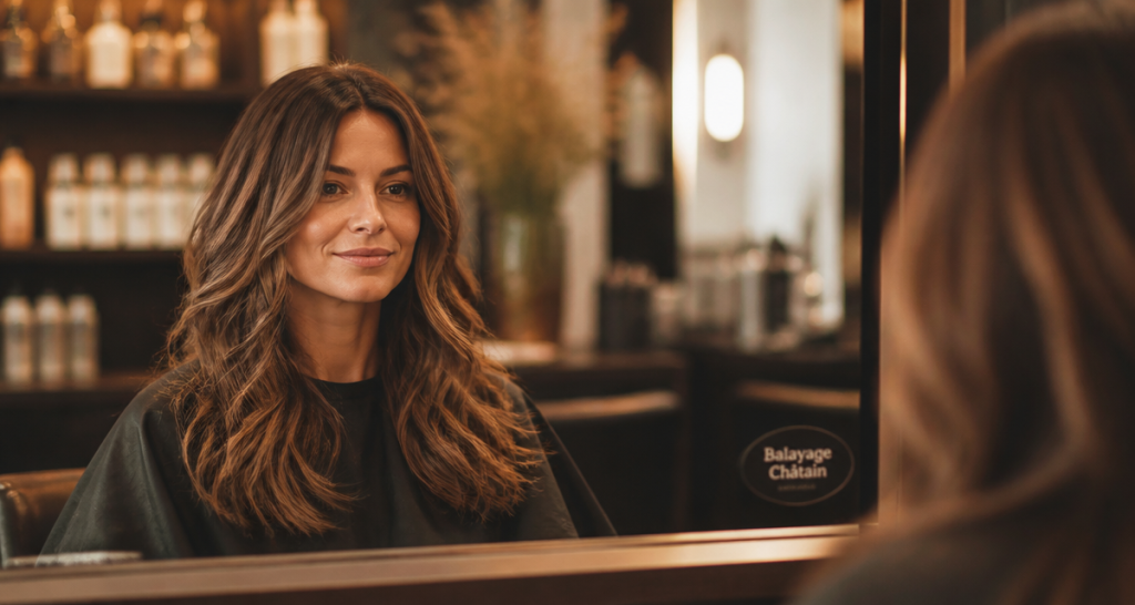 quelle balayage pour cheveux chatain femme salon miroir
