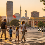 Visiter Tirana dangereux famille place Skanderbeg