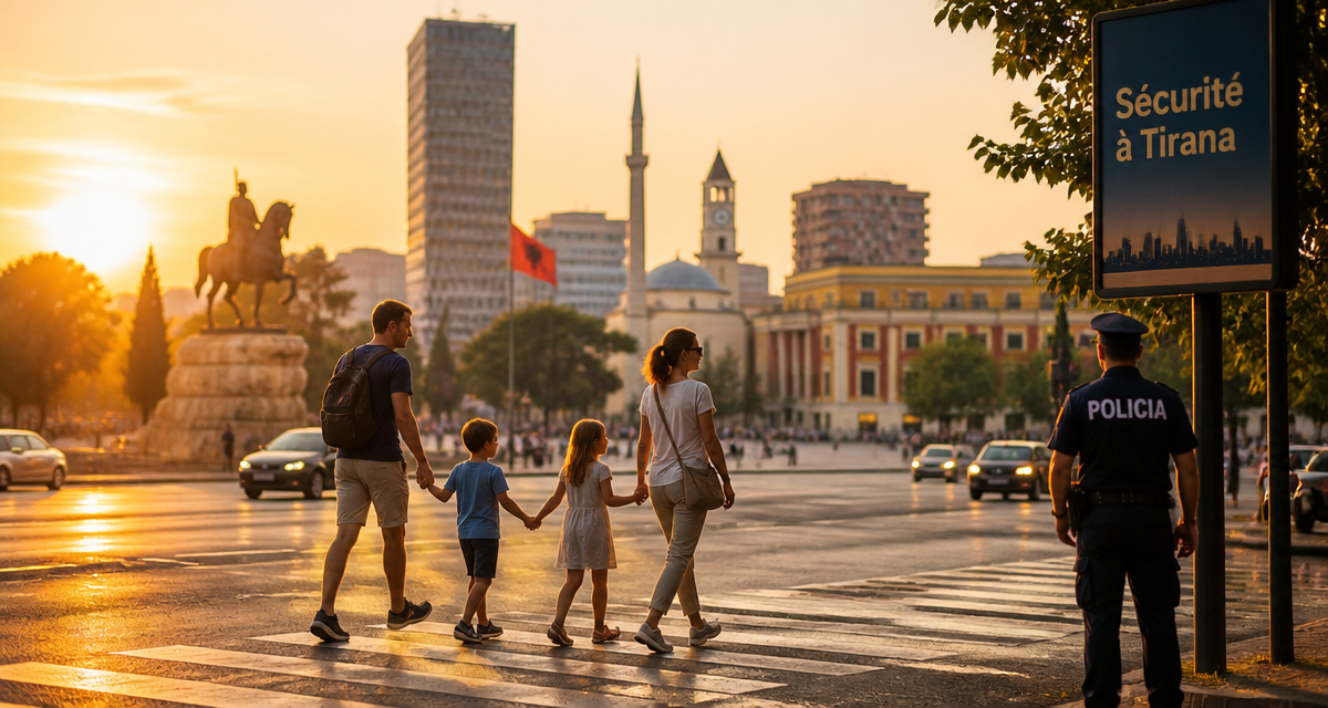 Visiter Tirana dangereux famille place Skanderbeg