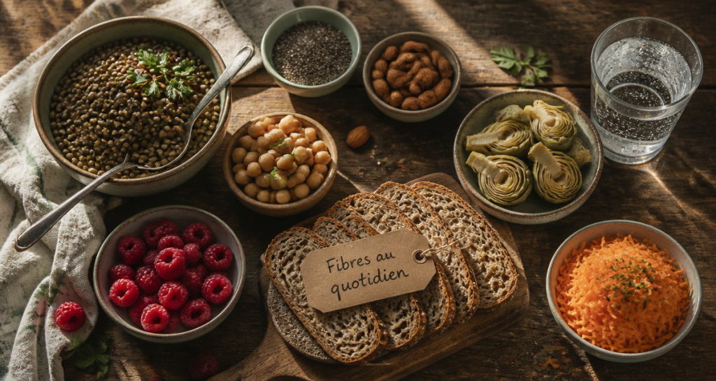 aliments contenant des fibres sur une table