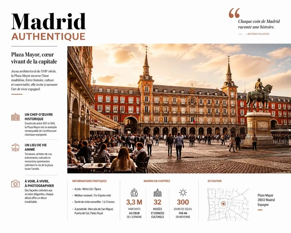 Vue panoramique de la Plaza Mayor lors d'une visite de Madrid en 3 jours