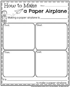 August Informative Writing Prompts - How to Make a Paper Airplane.